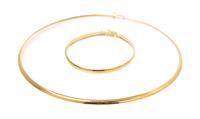 An 18 Karat Yellow Gold Omega Chain Demi Parure, 16.90 dwts.