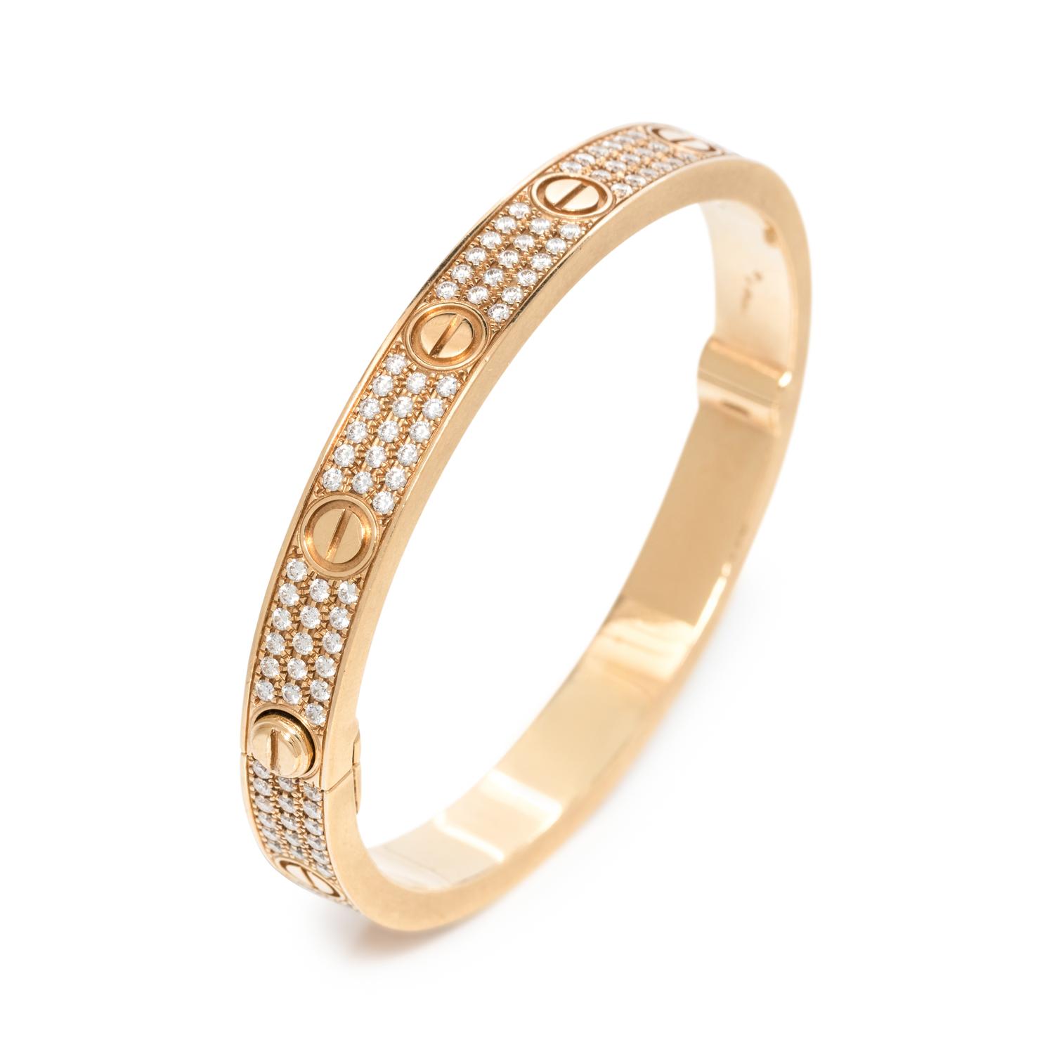 CARTIER, YELLOW GOLD AND DIAMOND 'LOVE' BRACELET