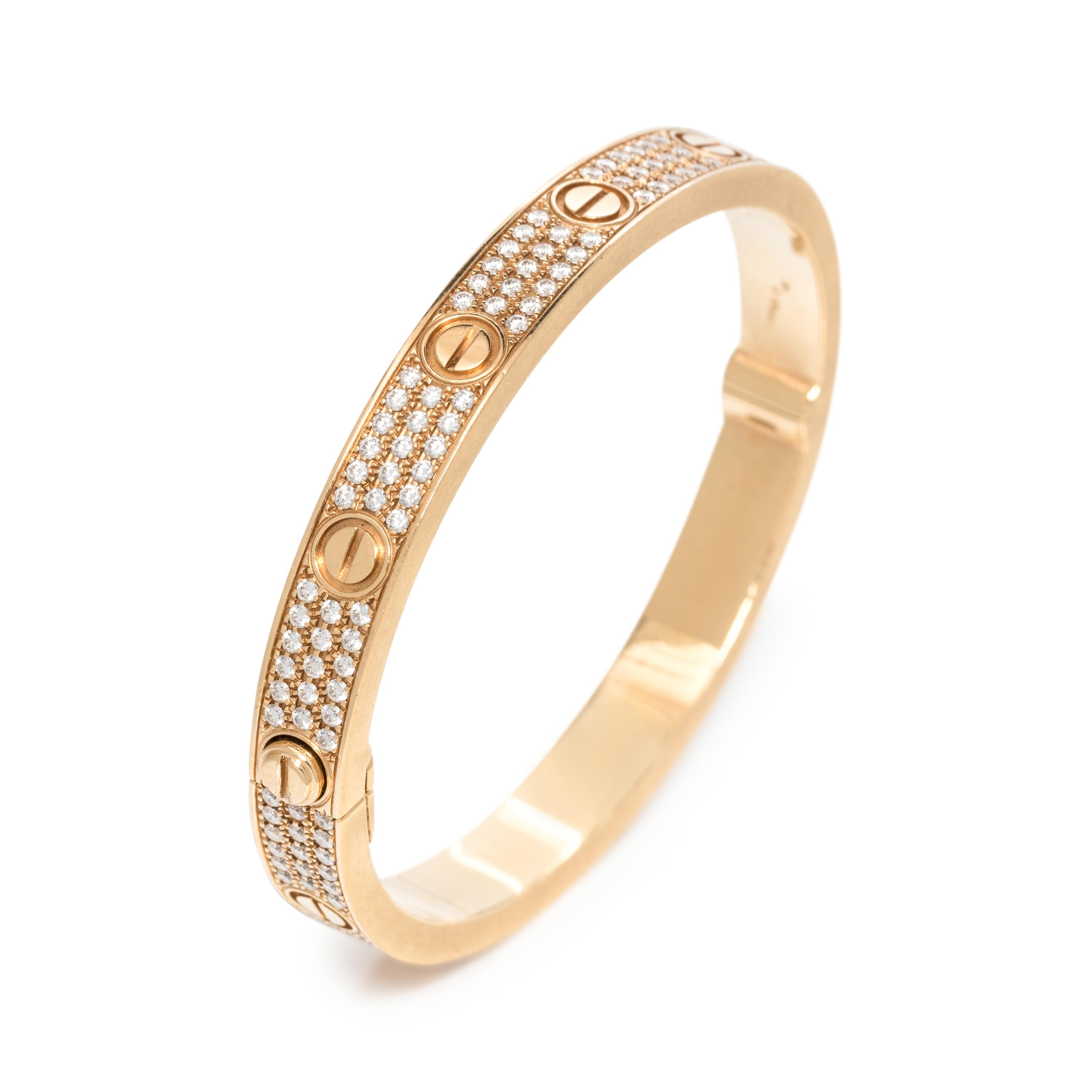 CARTIER, YELLOW GOLD AND DIAMOND 'LOVE' BRACELET