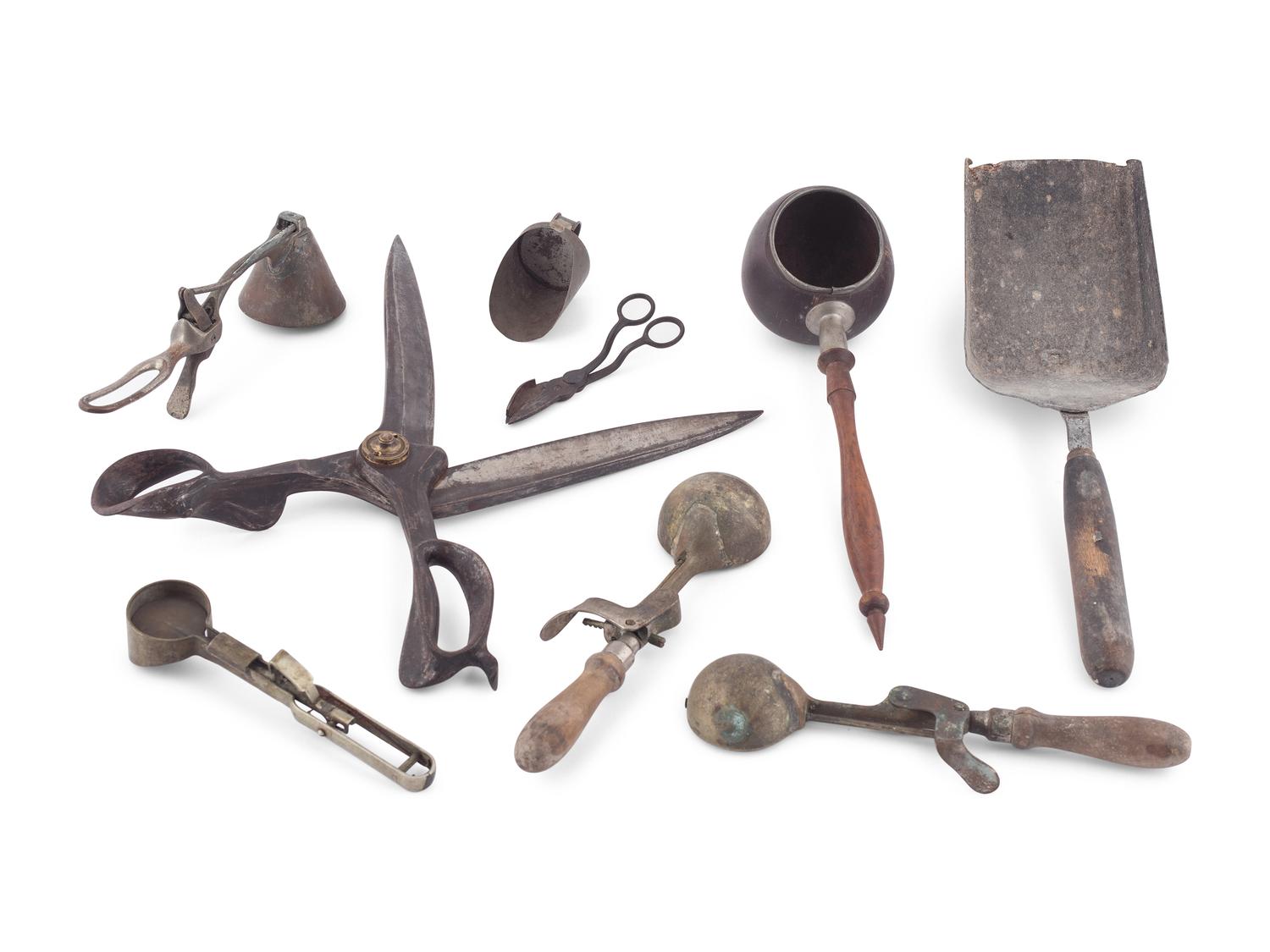 Nine Iron and Tin Kitchen Tools
