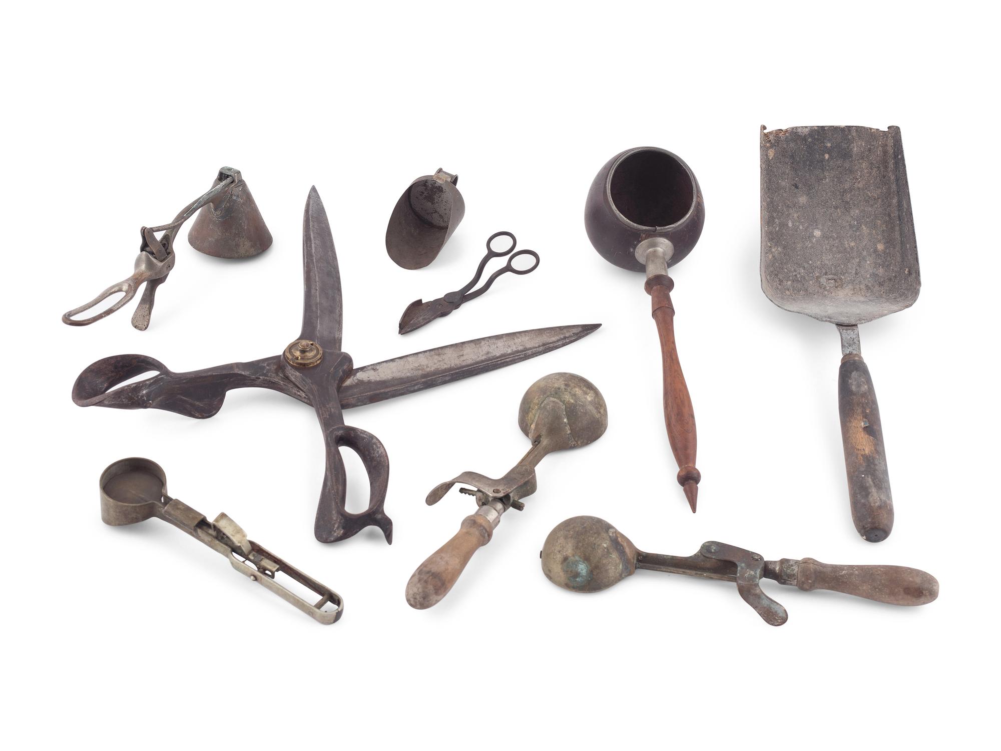Nine Iron and Tin Kitchen Tools