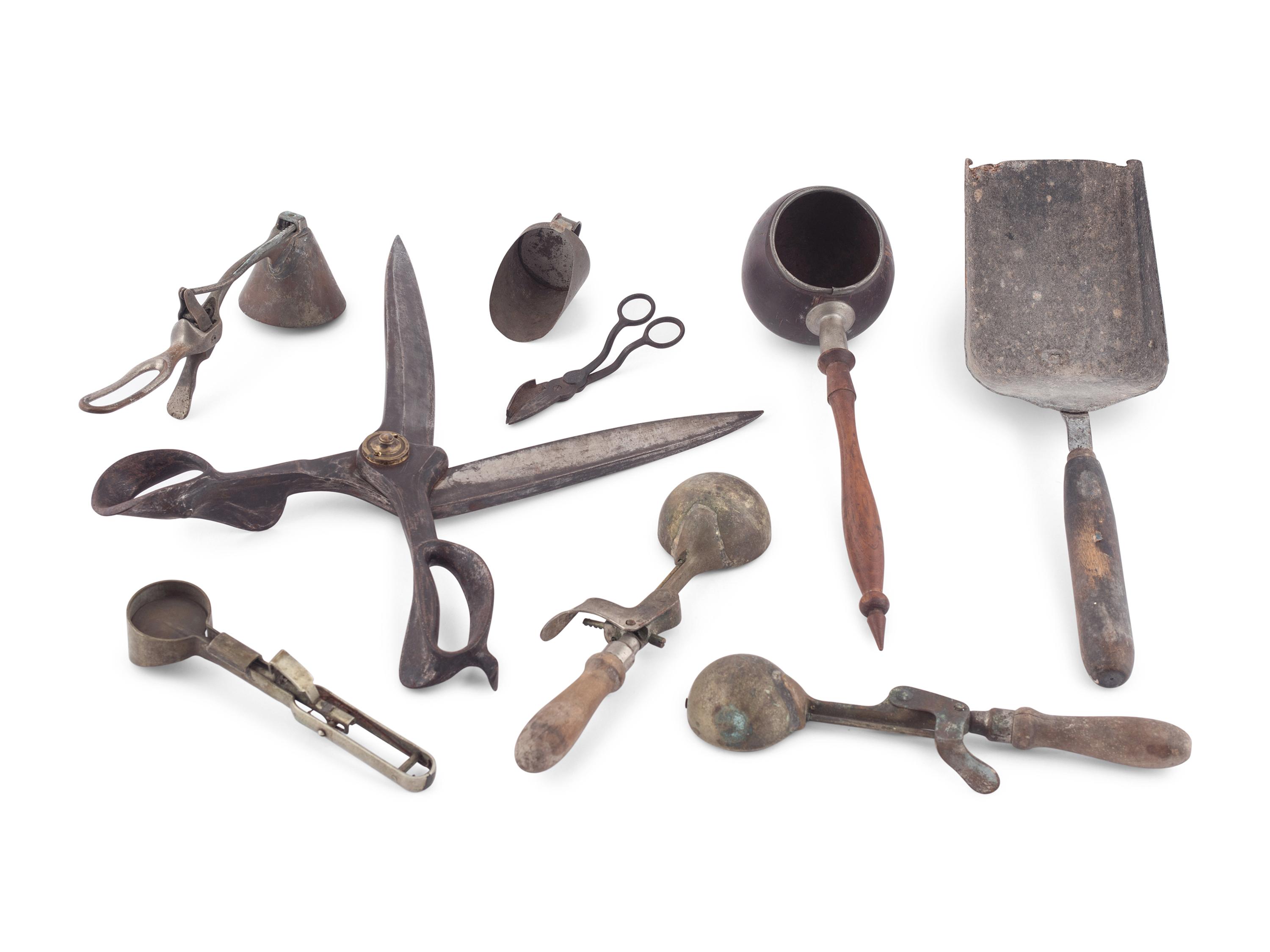 Nine Iron and Tin Kitchen Tools