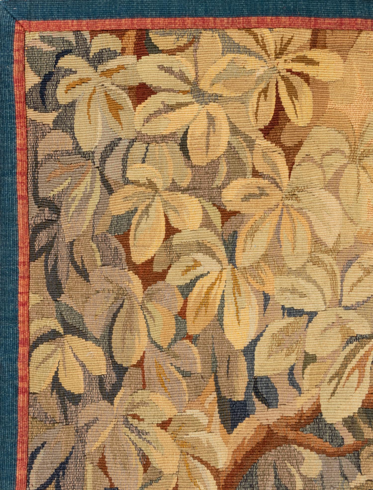 A Pair of Aubusson Wool Tapestry Panels