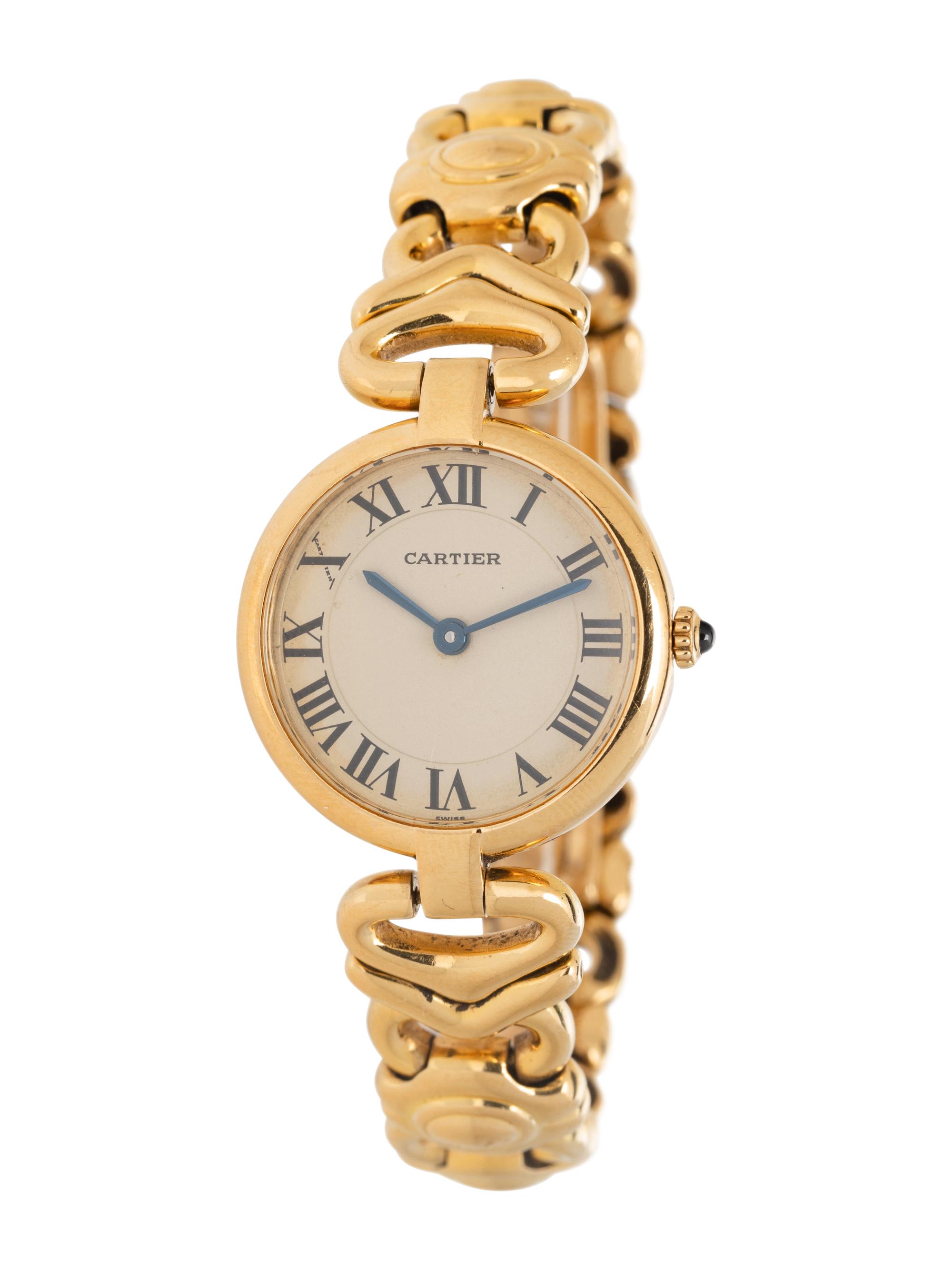 CARTIER, REF. 0358 18K YELLOW GOLD 'VENDÔME' WATCH
