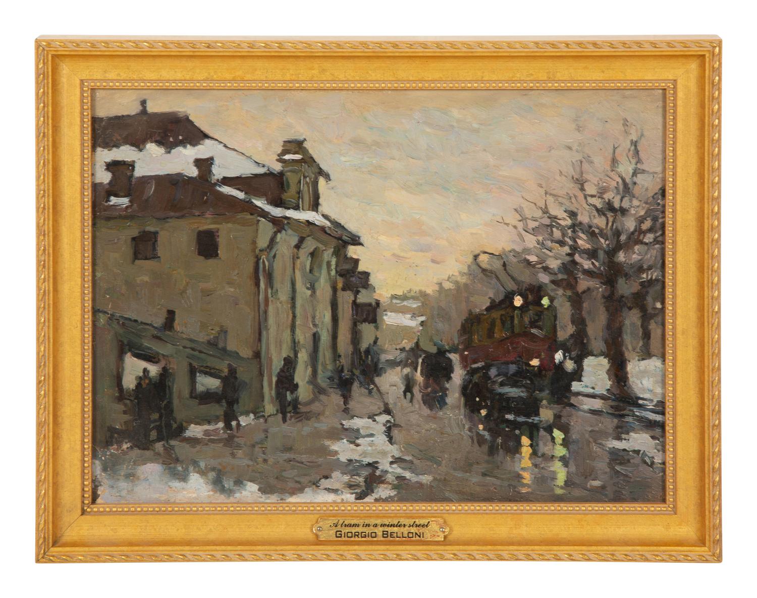 A Tram in a Winter Street