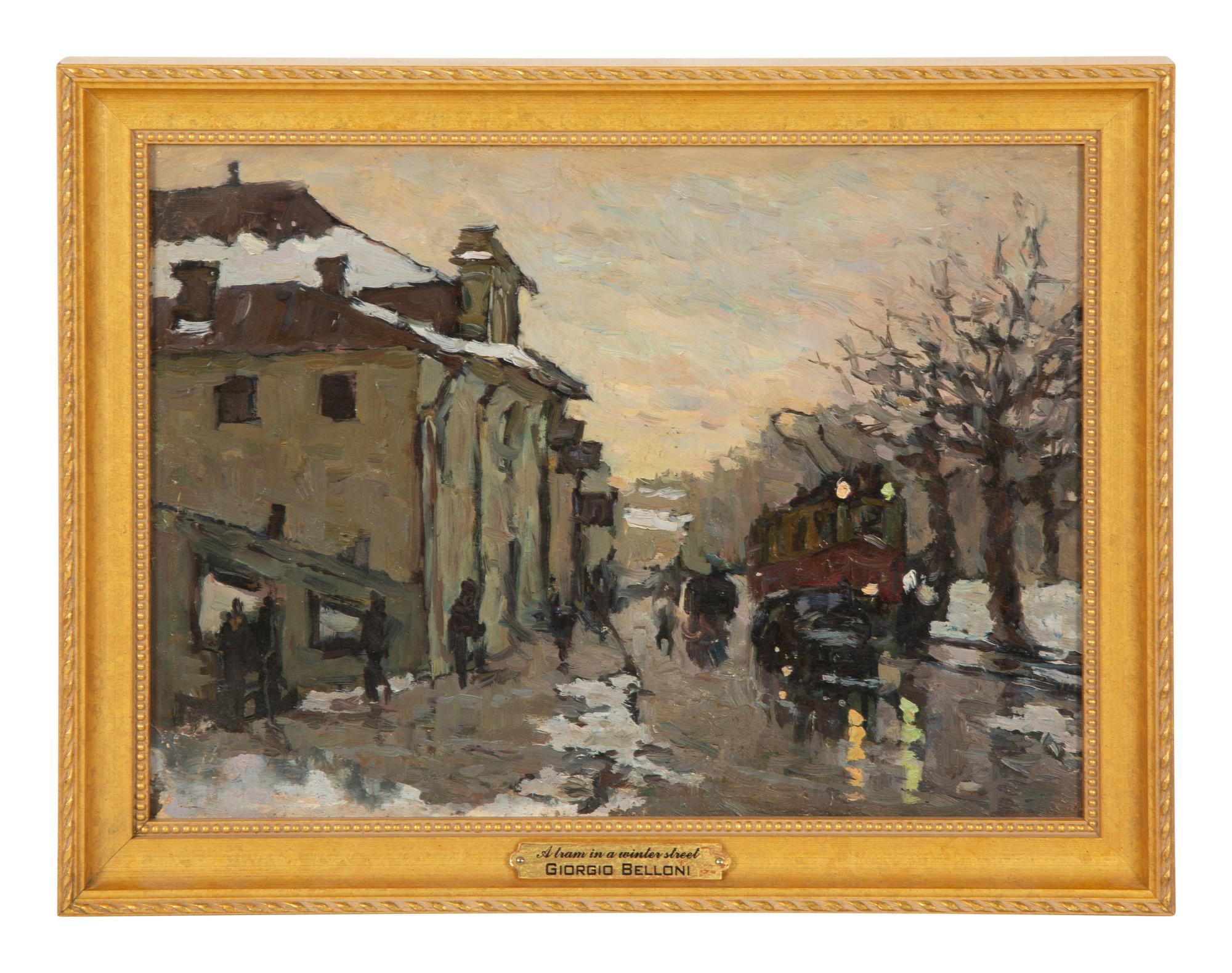A Tram in a Winter Street