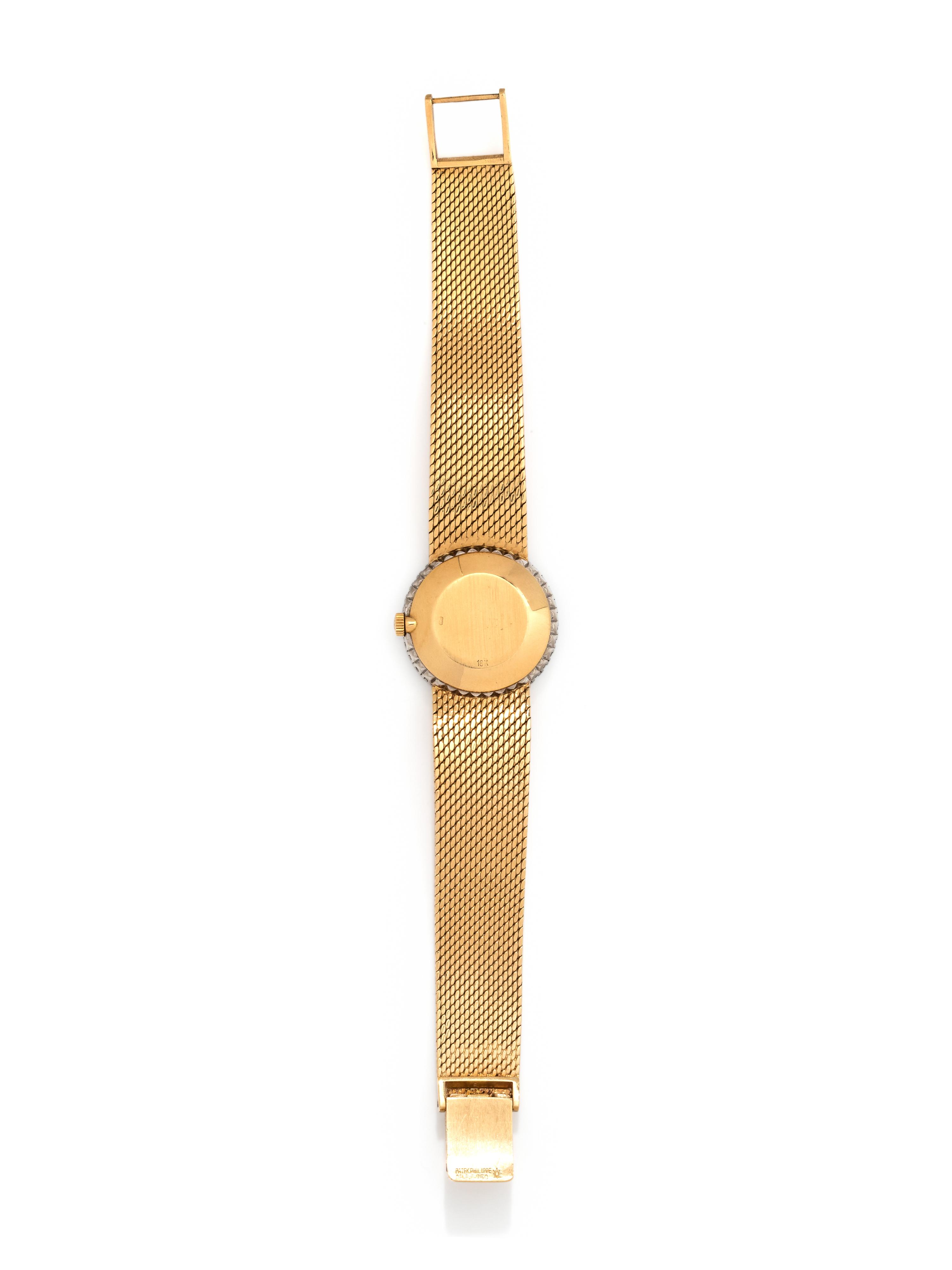 PATEK PHILIPPE, 18K YELLOW GOLD AND DIAMOND REF 3355/8 WRISTWATCH