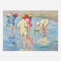 Alice Brown Chittenden (American, 1859-1944) Children at the Beach