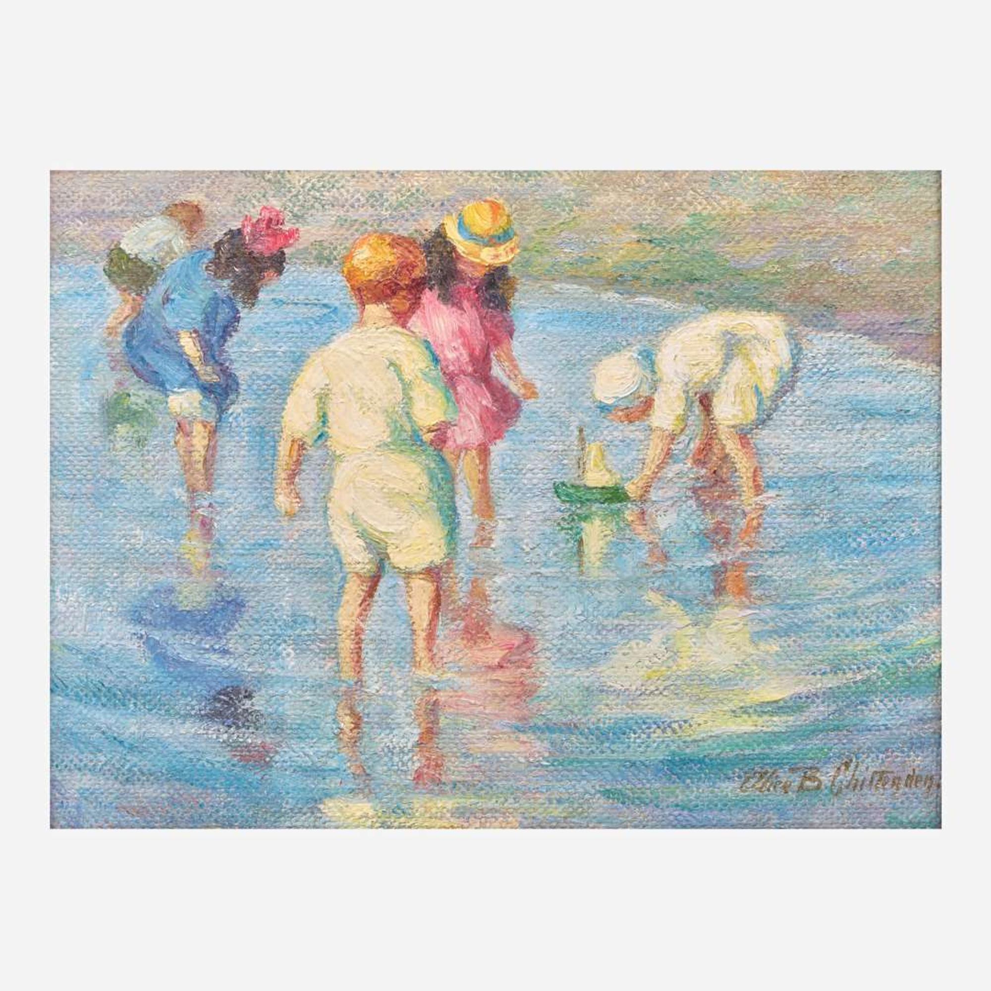 Alice Brown Chittenden (American, 1859-1944) Children at the Beach