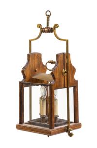 An English Brass and Mahogany Ship's Lantern