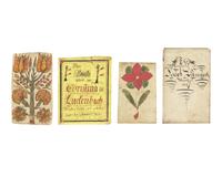 A Group of Four Fraktur Drawings, Bookplates, or Awards of Merit, Pennsylvania, 19th Century