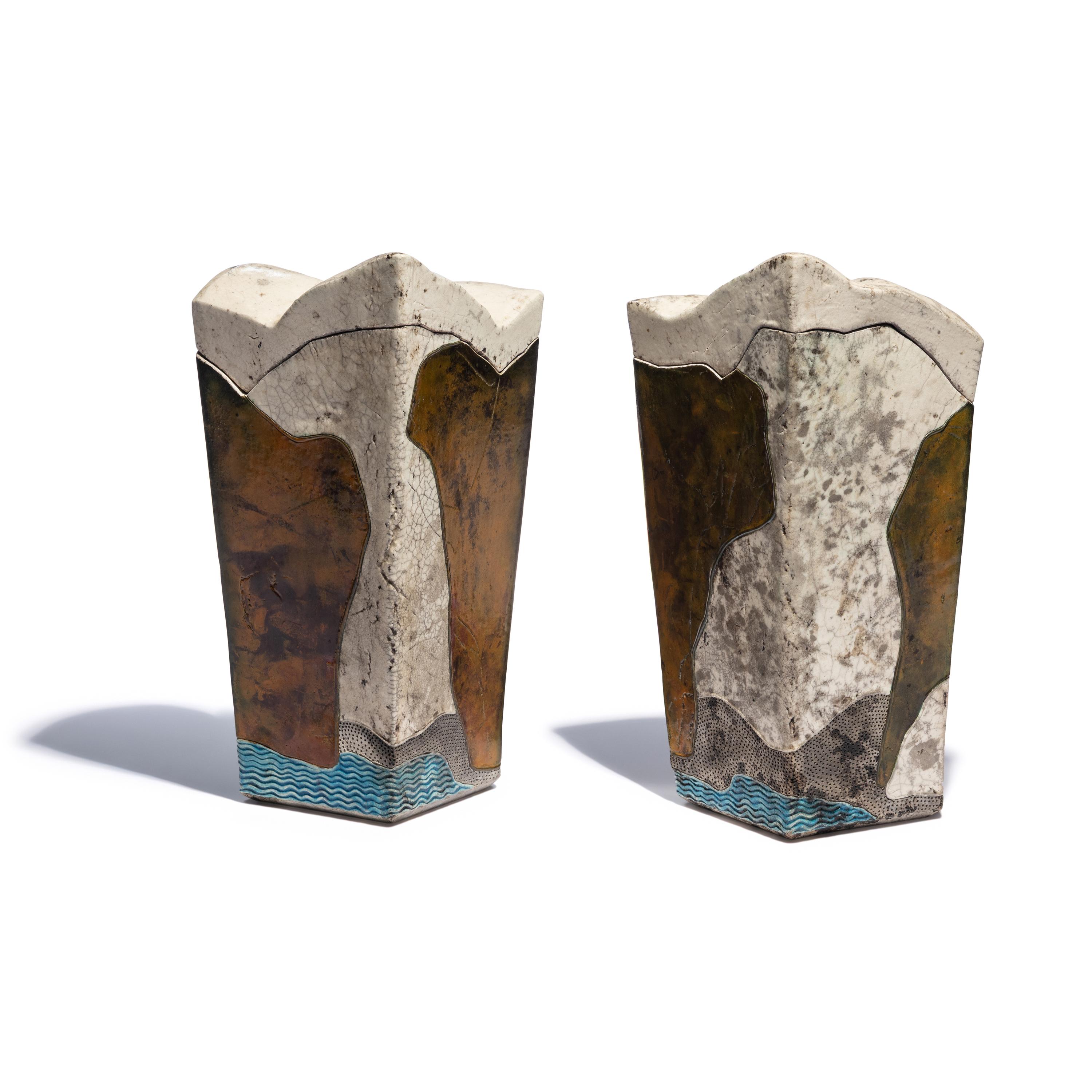 Wayne Higby (American, b. 1943) — Pair of Vessels from the Landscape Series