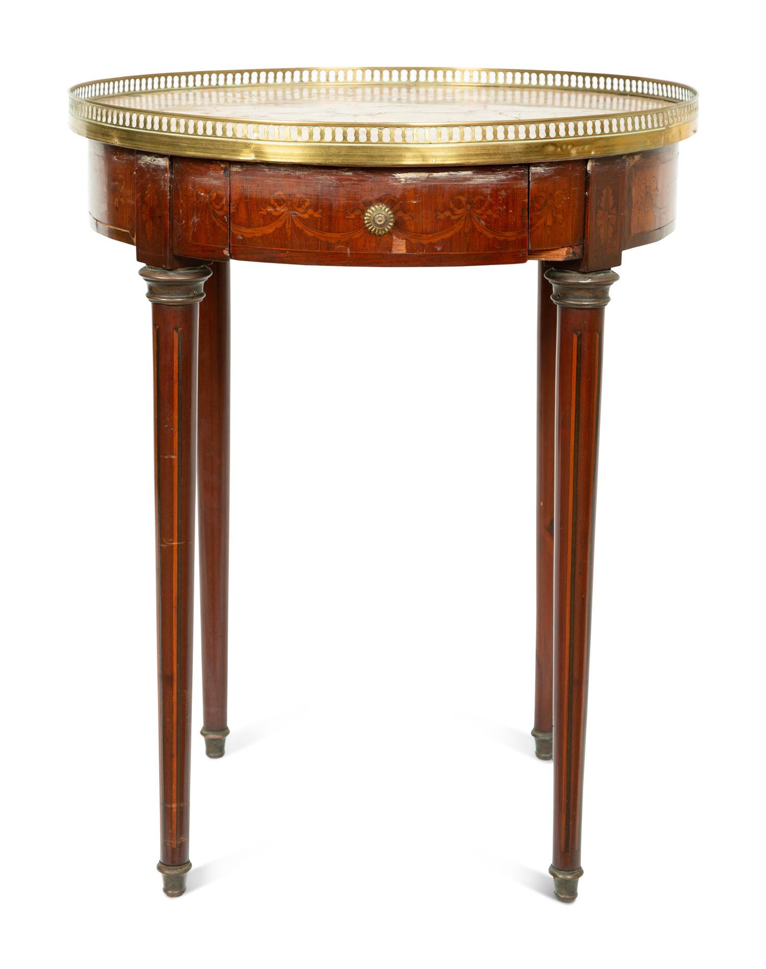 A Louis XVI Style Brass Mounted Gueridon — 19TH CENTURY