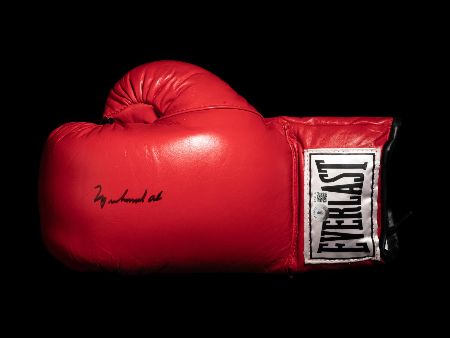 A Muhammad Ali Signed Autographed Everlast Boxing Glove (Left) Sourced Directly from Ali's G.O.A.T. Agency (BAS Beckett Authentication Services Certified),