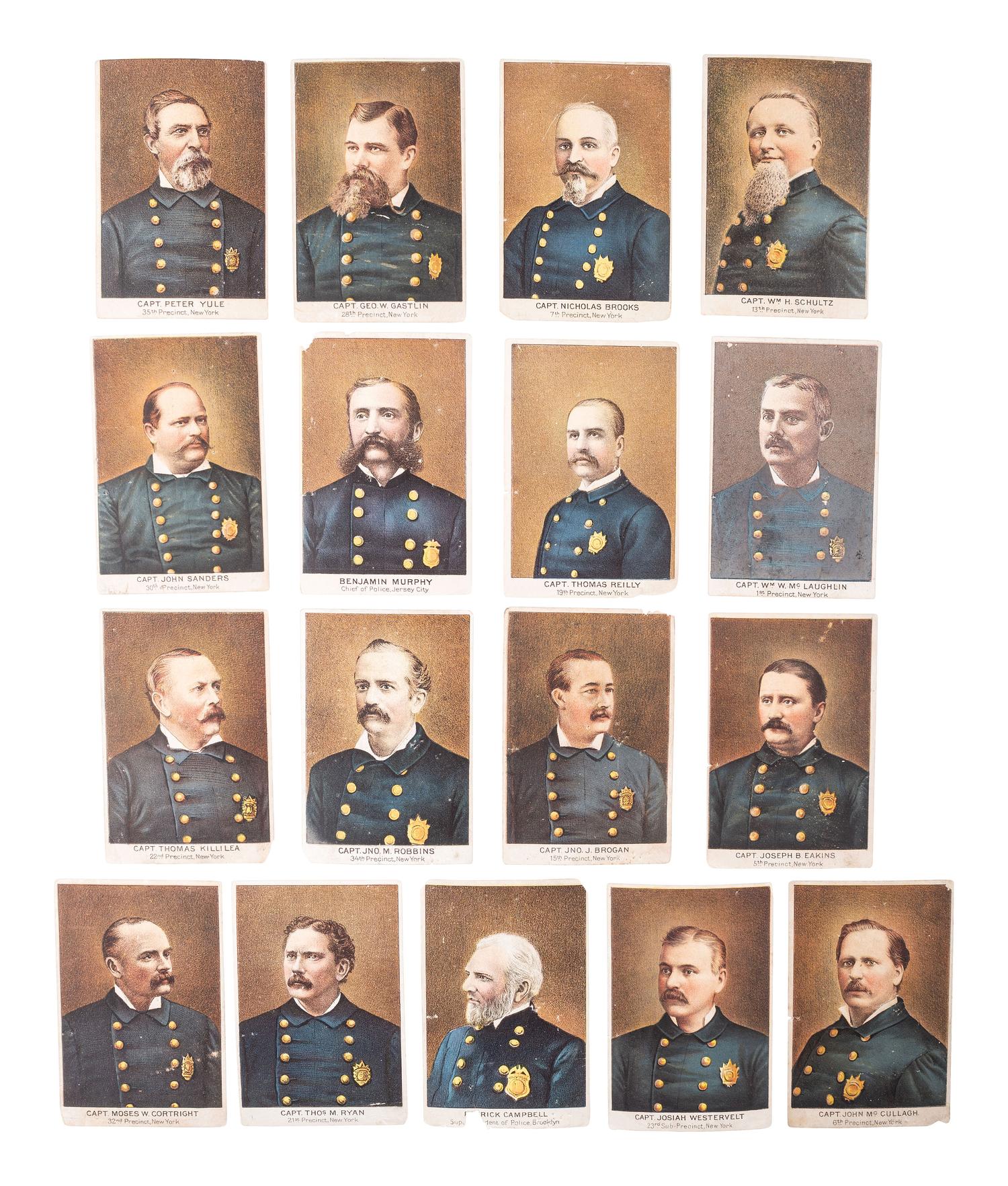[EARLY PHOTOGRAPHY] -- [OCCUPATIONAL]. A group of 17 photographs of policemen, including: