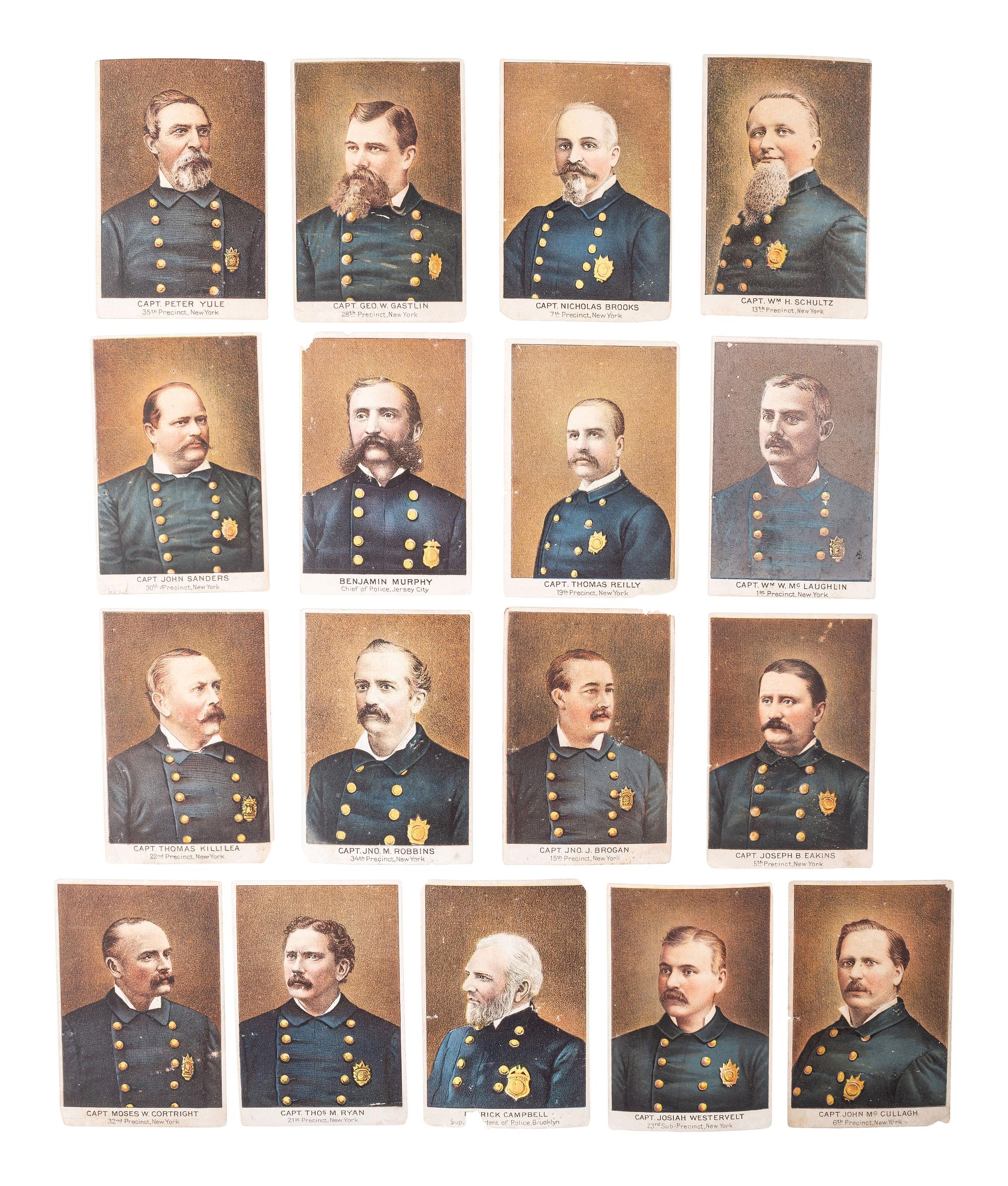 [EARLY PHOTOGRAPHY] -- [OCCUPATIONAL]. A group of 17 photographs of policemen, including: