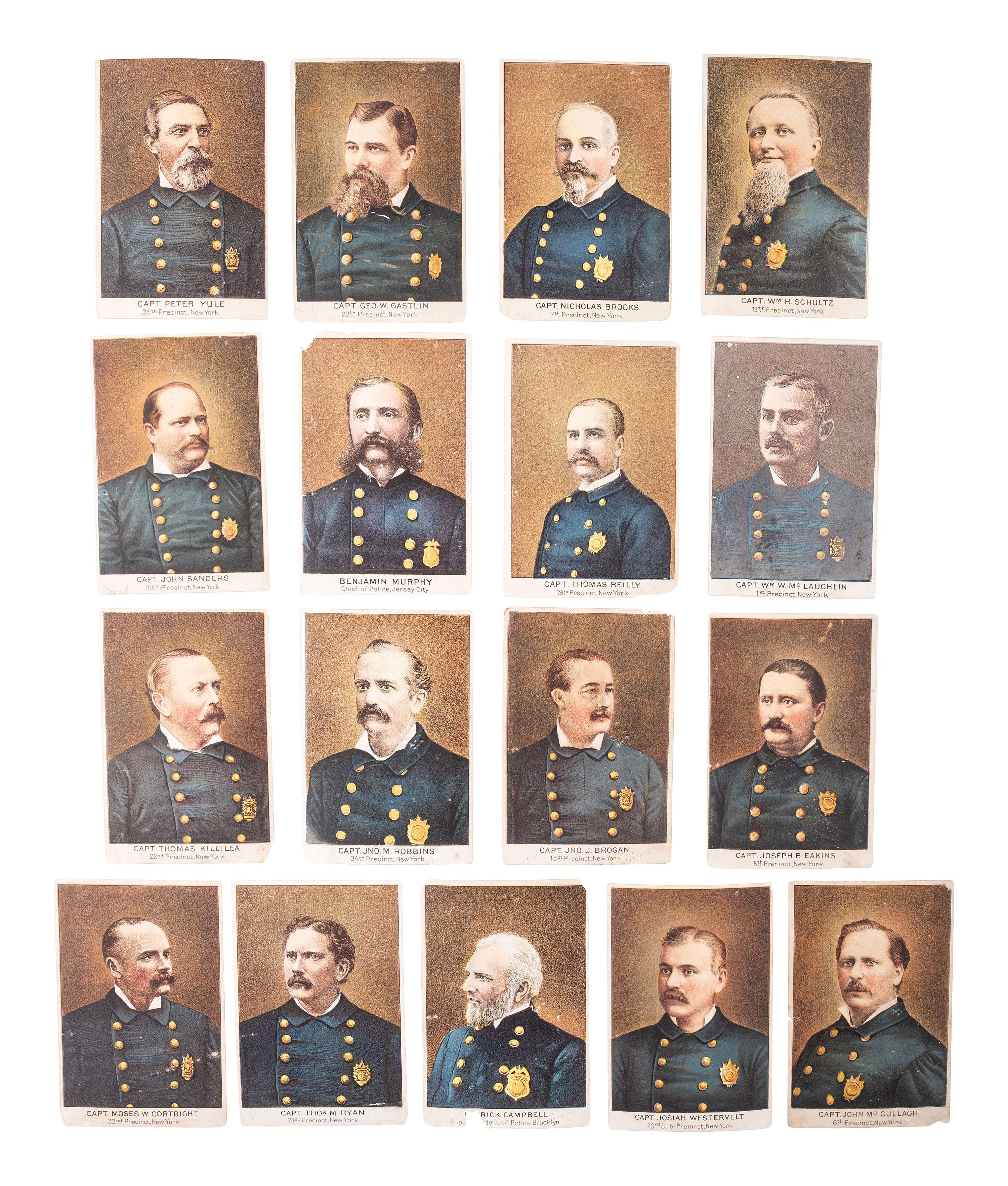 [EARLY PHOTOGRAPHY] -- [OCCUPATIONAL]. A group of 17 photographs of policemen, including: