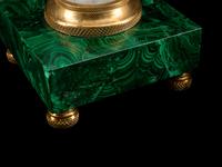 A Pair of Art Moderne Style Rock Crystal Lamps on Malachite Bases