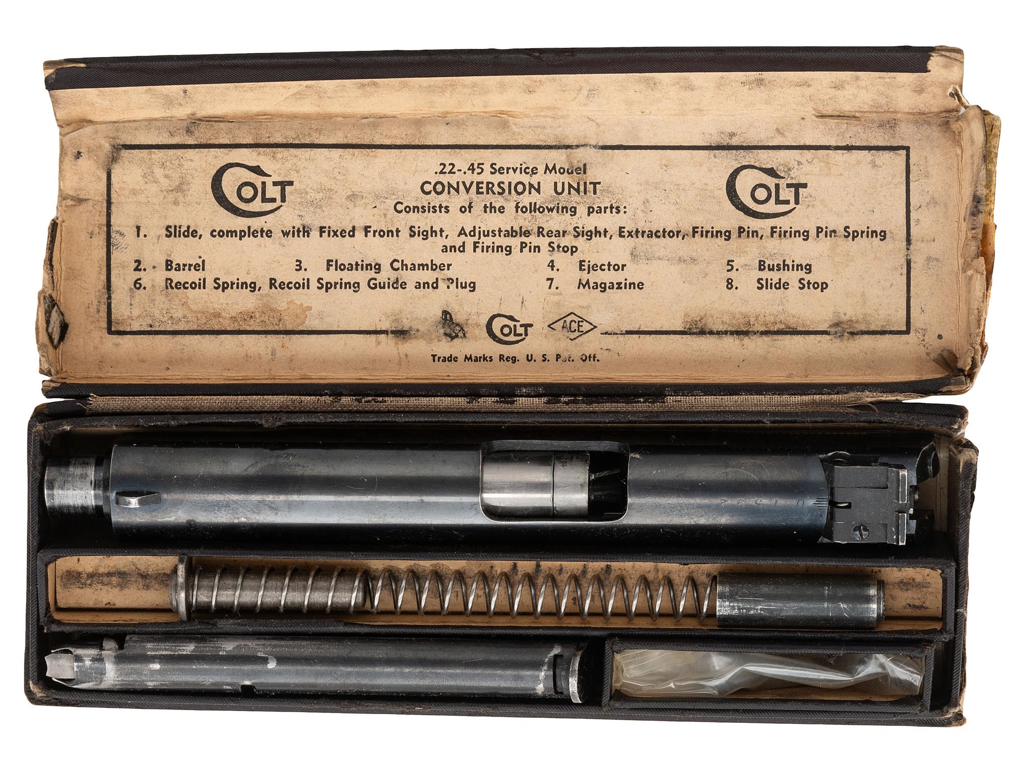 WWII Colt 1911 Service Ace .22 Conversion Kit Shipped to the USMC on 12/17/42 with Letter