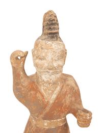 A Han Pottery Warrior Figure