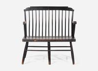 An ebonized Windsor child’s bench, early 19th century