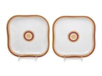 A Pair of Vienna Porcelain Square Dishes