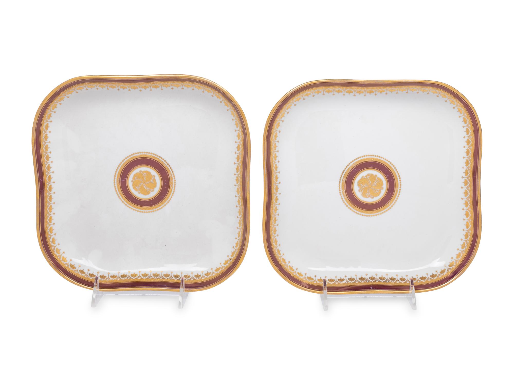 A Pair of Vienna Porcelain Square Dishes