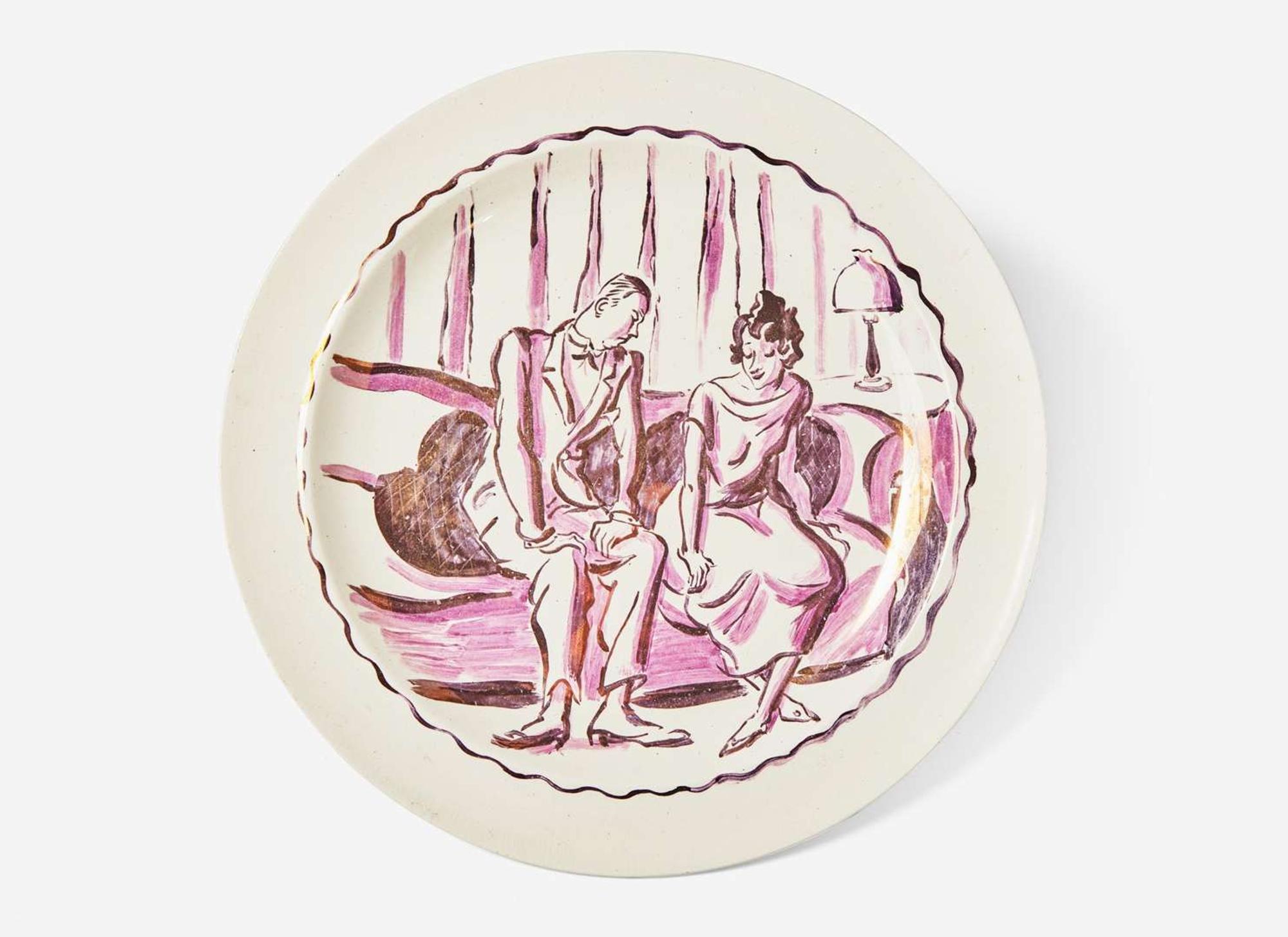 A Wedgwood Thérèse Lessore Decorated Queensware Plate, UK, circa 1920