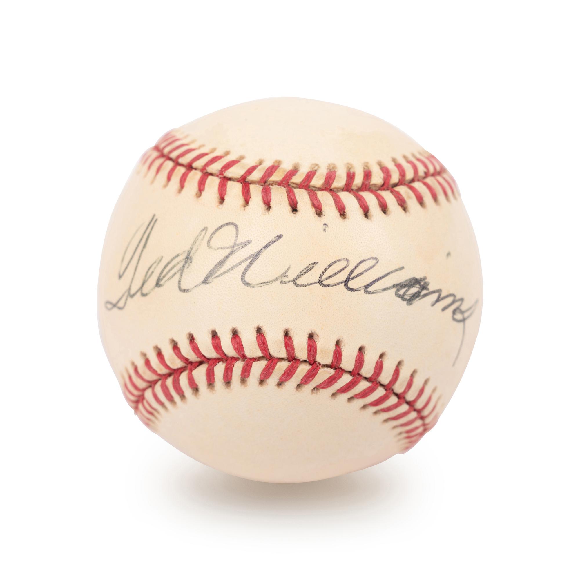 A Ted Williams Signed Autograph Baseball (Beckett Authentication Services Letter BAS Certified),