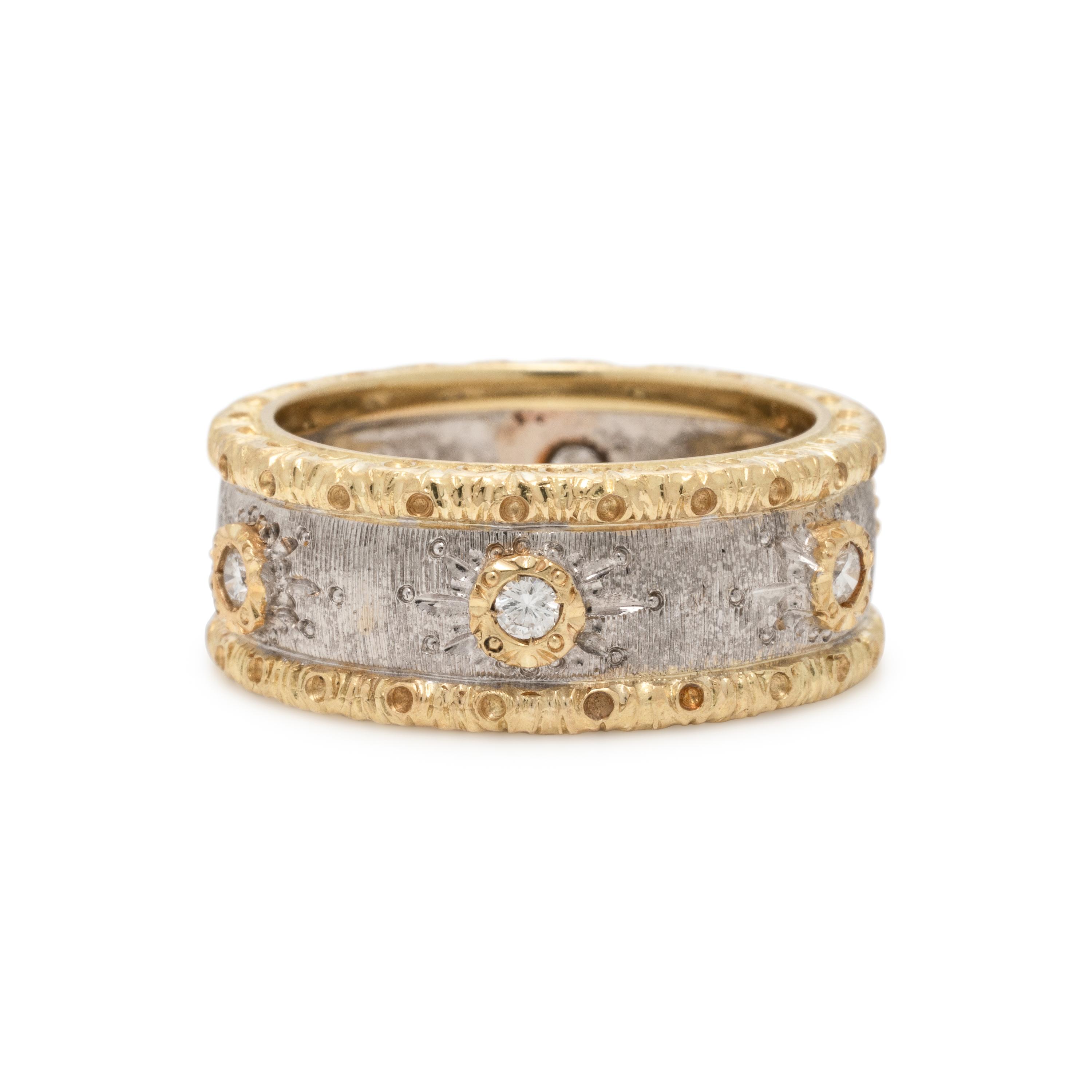 Bicolor Gold and Diamond Band