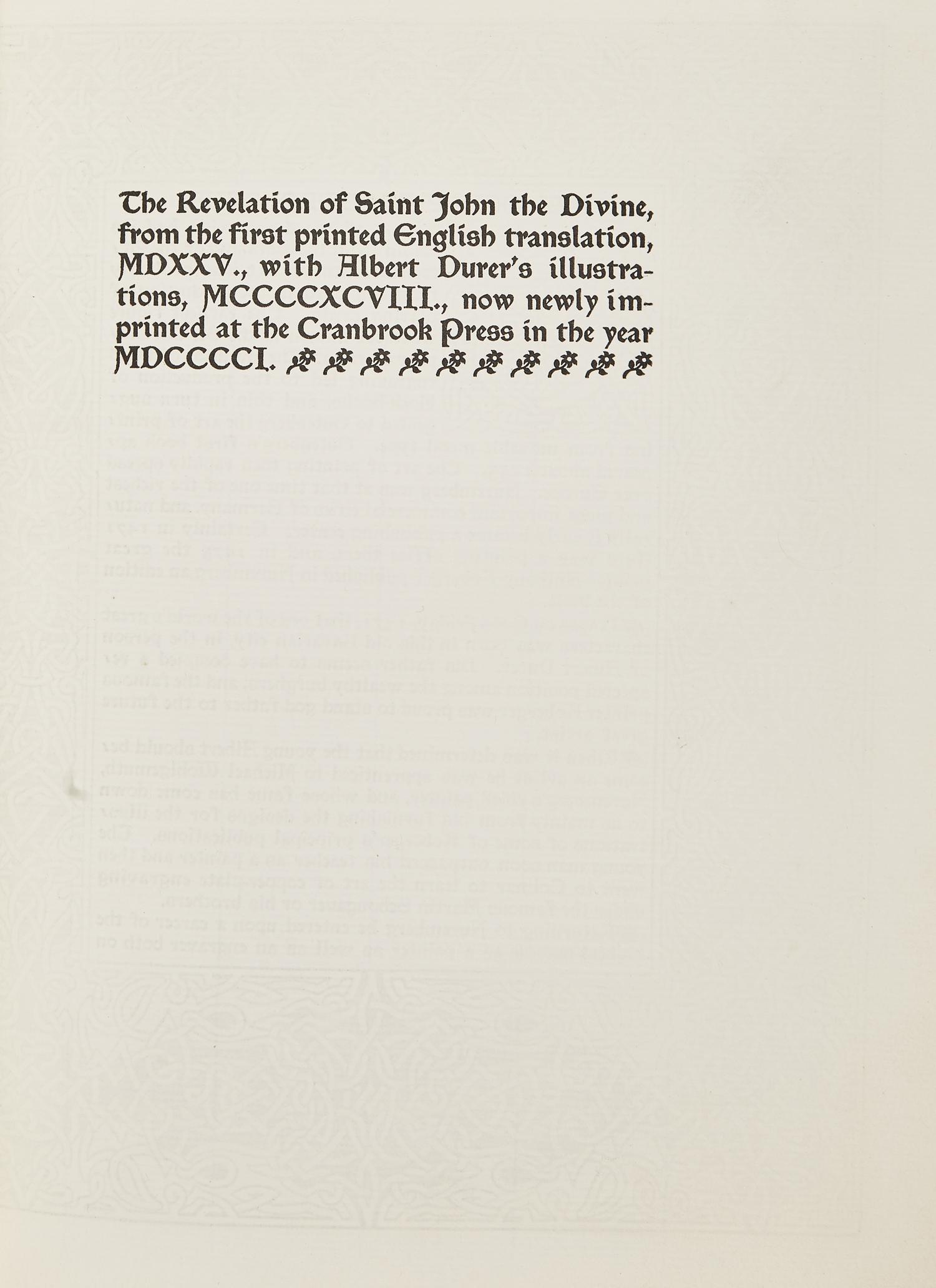 [Private Press] [Cranbrook Press] Group of 2 Titles