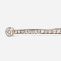 A Platinum, Yellow Gold, and Diamond Bar Pin Edwardian, c.1915
