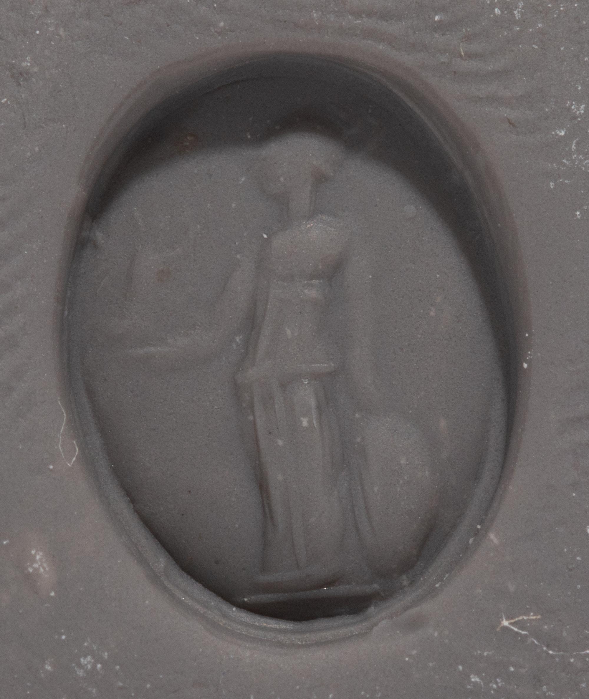 A Roman Banded Agate Ring Stone with the Gods Athena and Nike