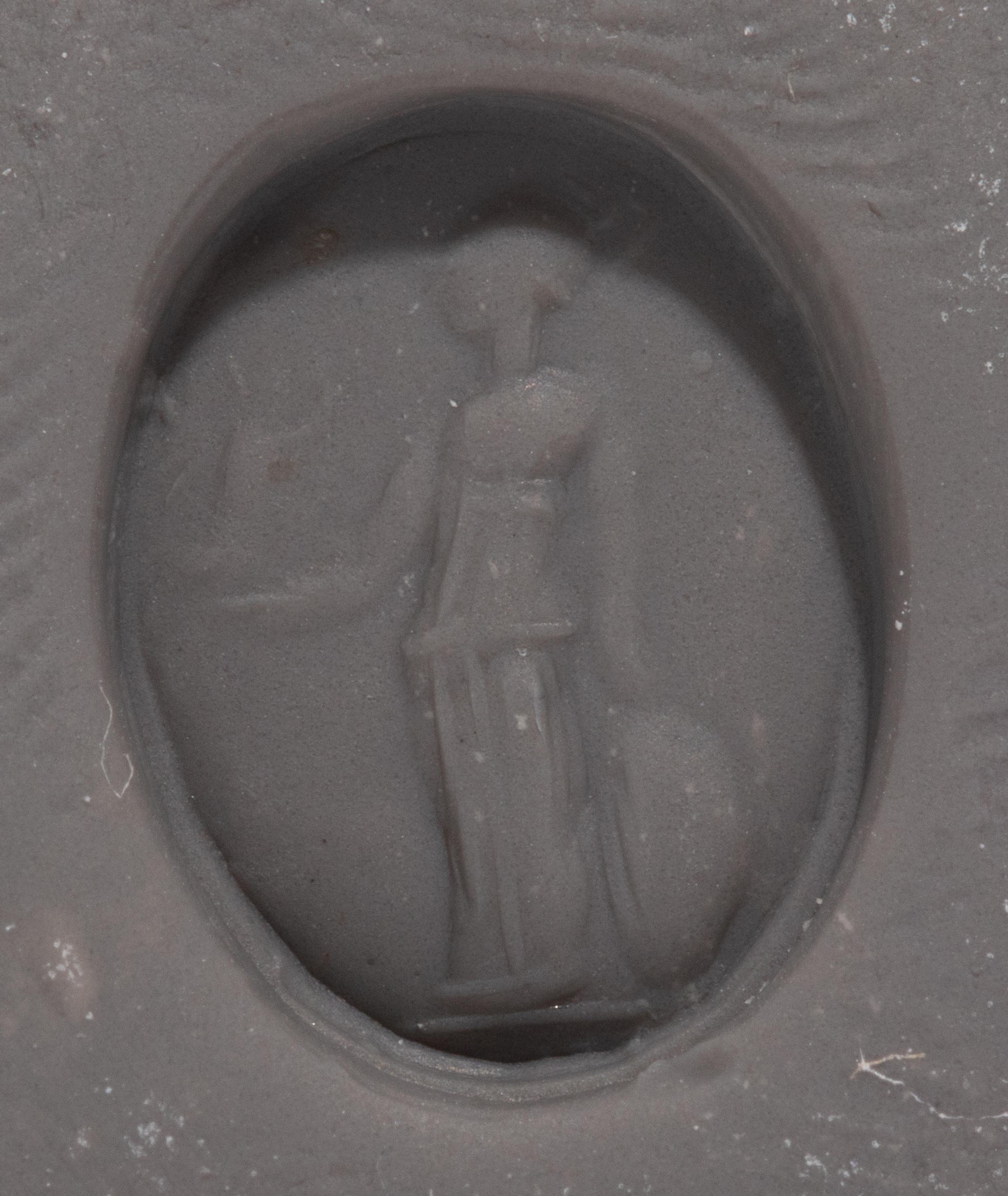 A Roman Banded Agate Ring Stone with the Gods Athena and Nike