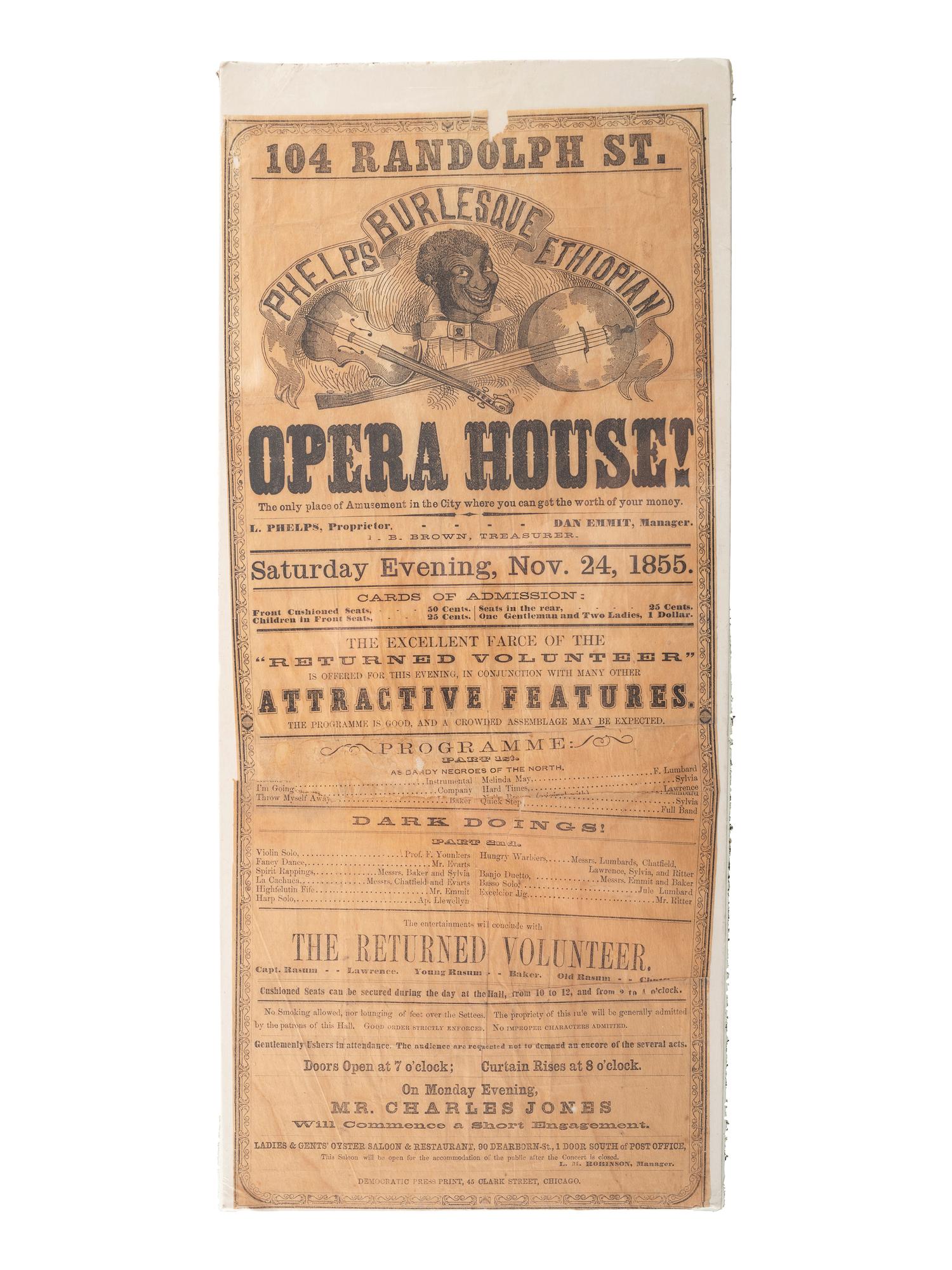 [THEATER]. A group of 4 advertisements and song books for burlesque theater shows, comprising: