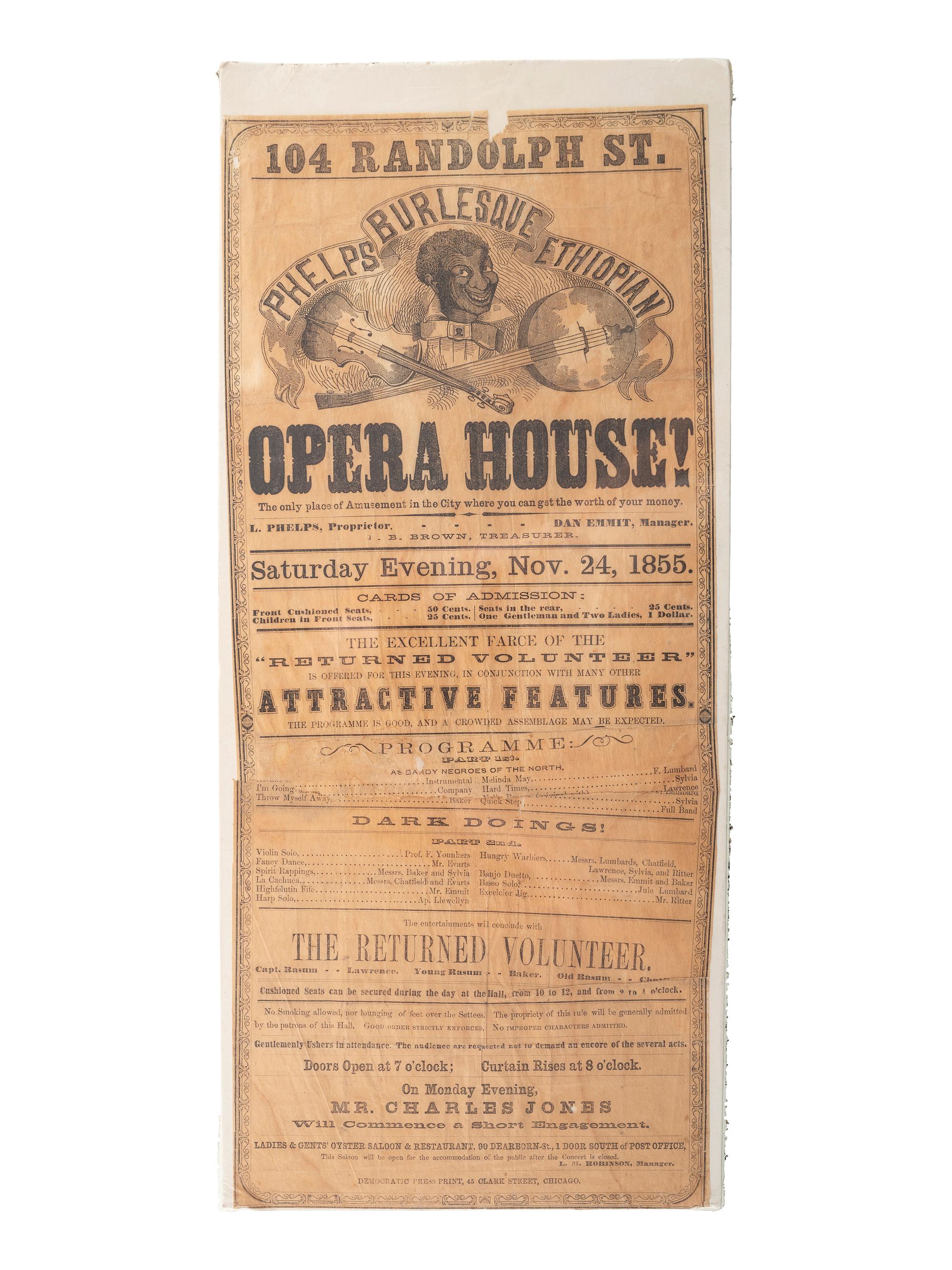 [THEATER]. A group of 4 advertisements and song books for burlesque theater shows, comprising: