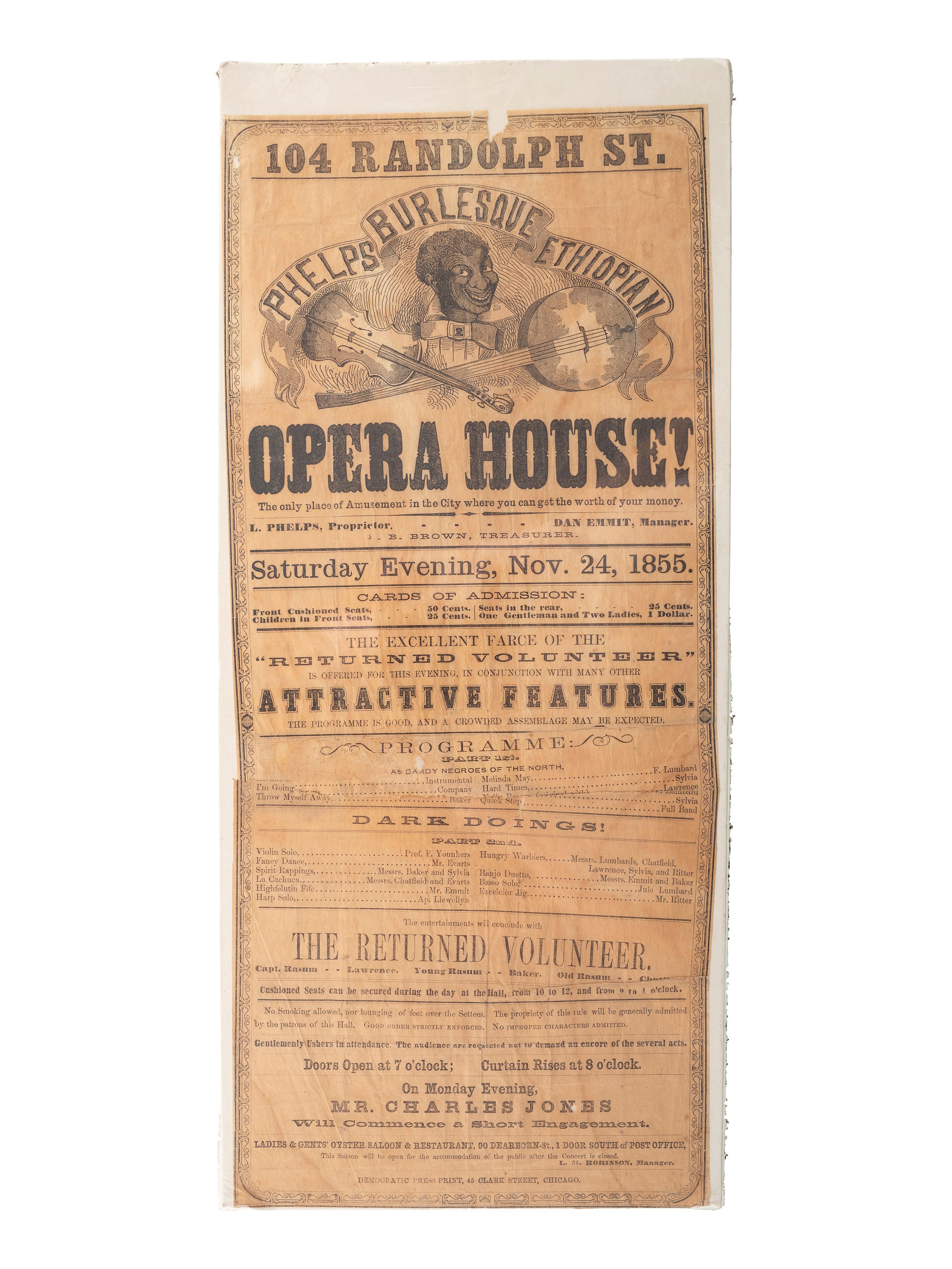 [THEATER]. A group of 4 advertisements and song books for burlesque theater shows, comprising: