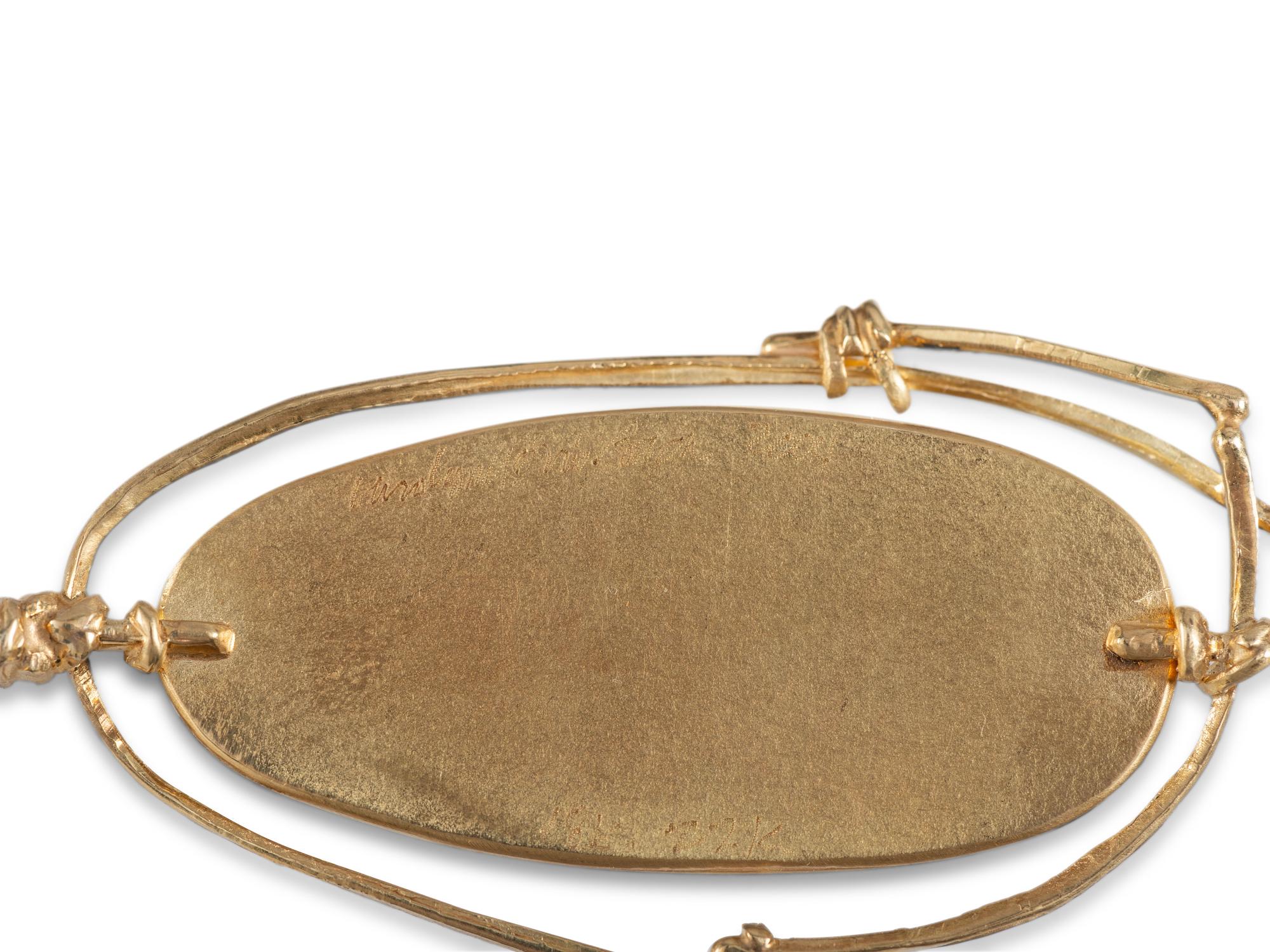 Aleutian-style Mixed Media Figural Pendant / Brooch, with 18K and 22K Gold