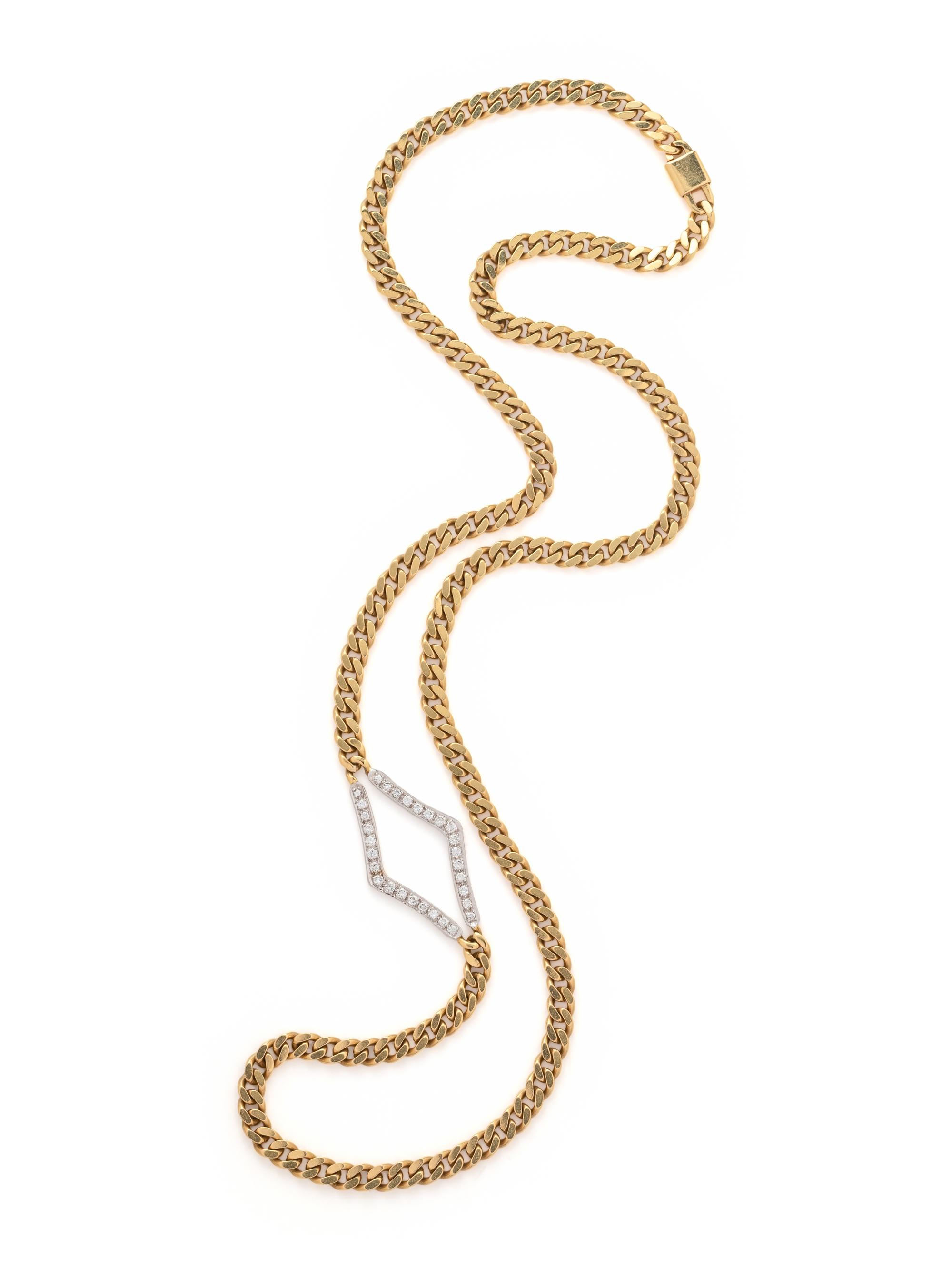 CHIMENTO, BICOLOR GOLD AND DIAMOND NECKLACE