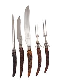 An English Five-Piece Carving Set