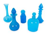 Five Blue Opaline Glass Items — 19TH/20TH CENTURY
