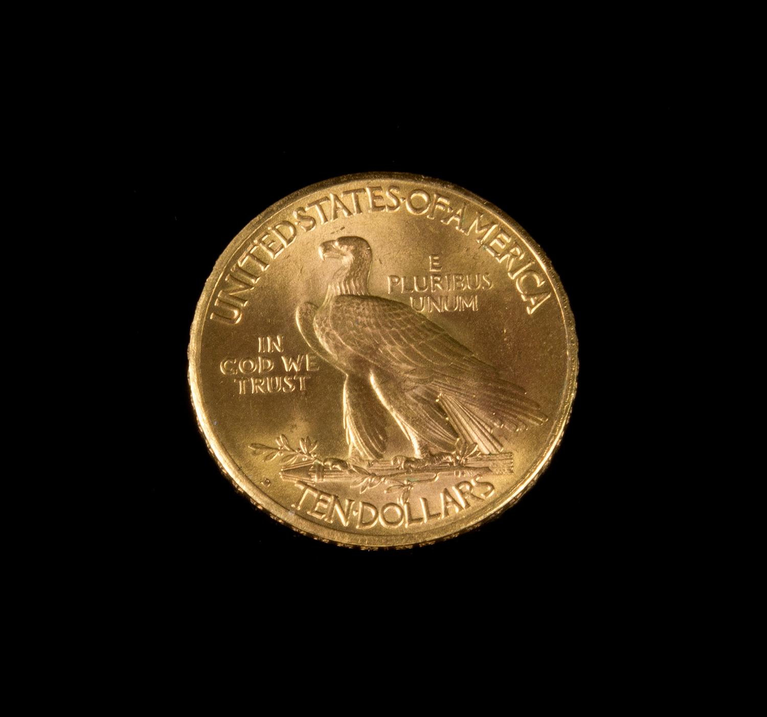 A United States 1914-D Indian Head $10 Gold Coin