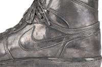 A Nike Air Jordan 1 Silver Cast Basketball Shoe Crafted for Michael Jordan's 32nd Birthday