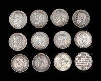 [RUSSIAN EMPIRE] Twelve Alexander III and Nicholas II Silver Rubles