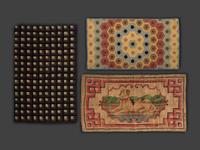 Two American Geometric Hooked Rugs