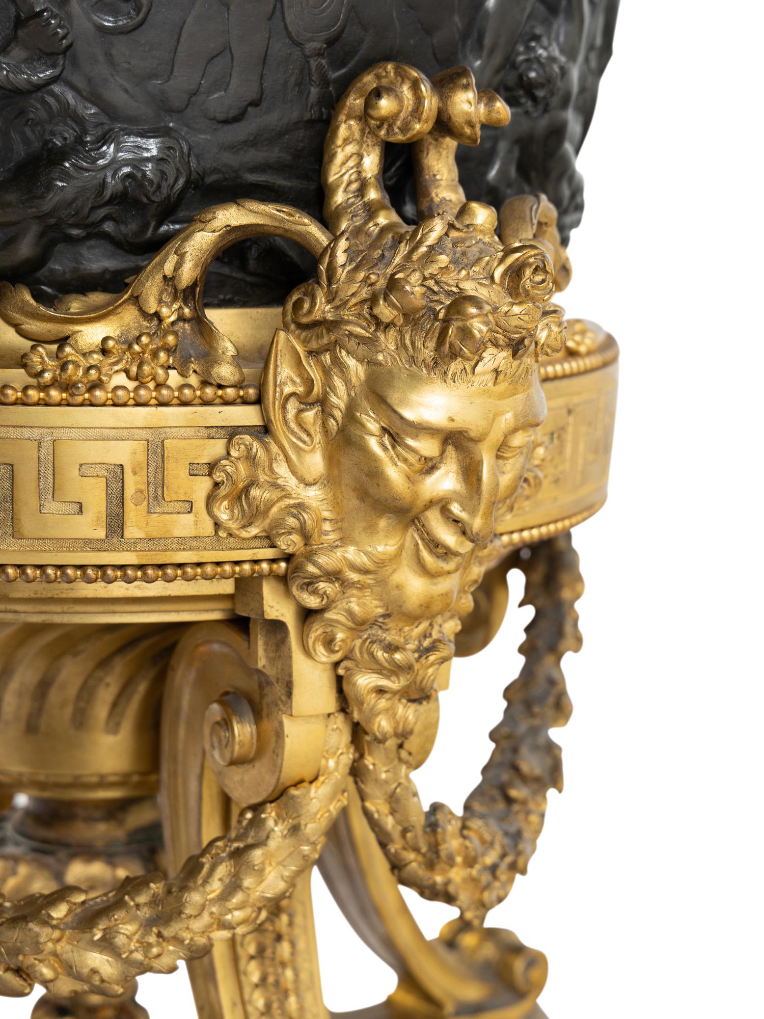 A Napoleon III Gilt and Patinated Bronze Wine Cooler or Jardinière