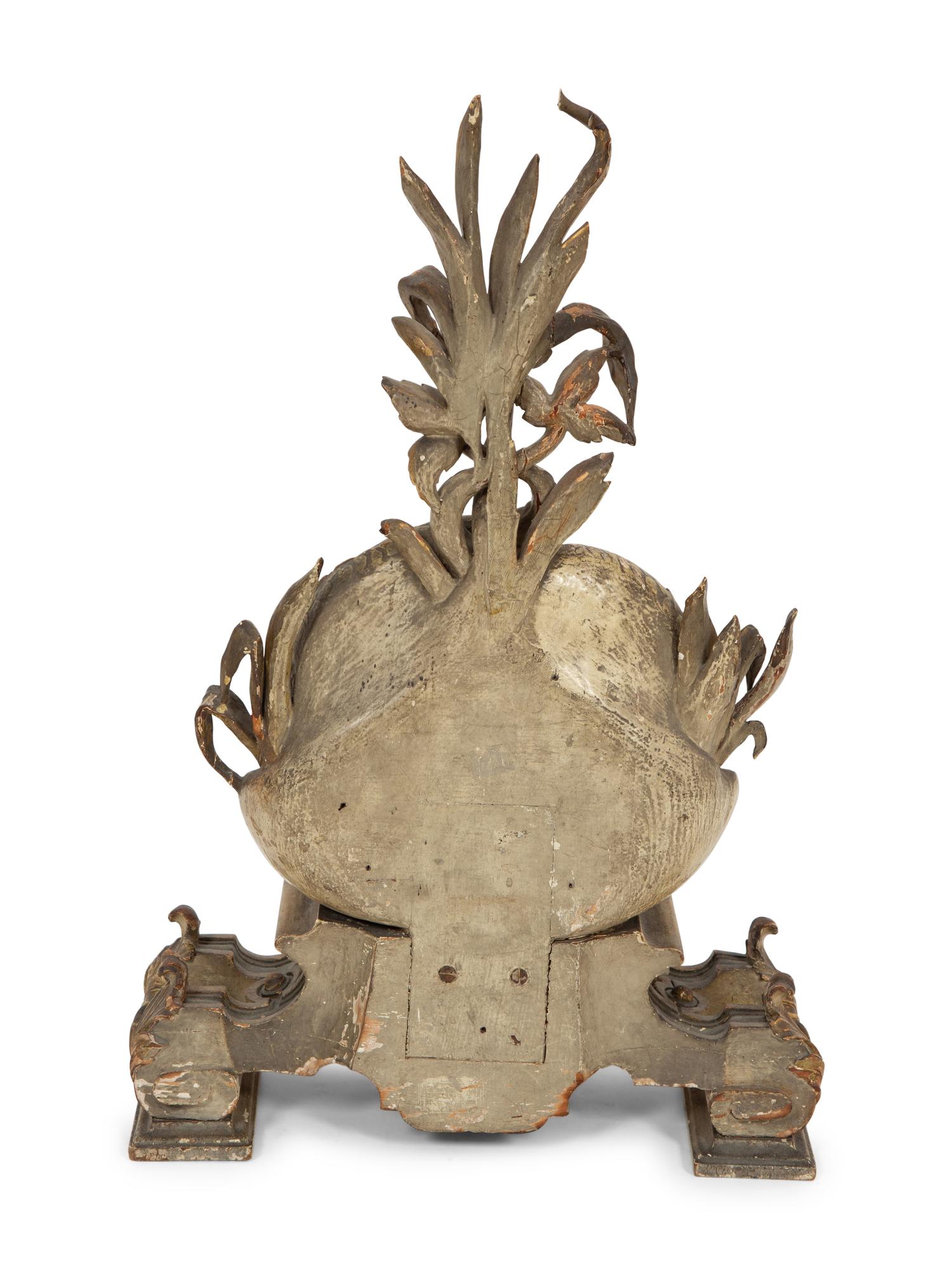 A Continental Carved Giltwood Pocket Watch Stand