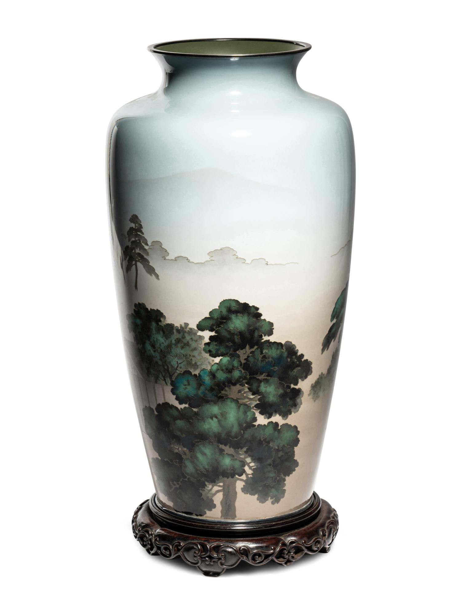 A Pair of Large Japanese Presentation Cloisonné Vases