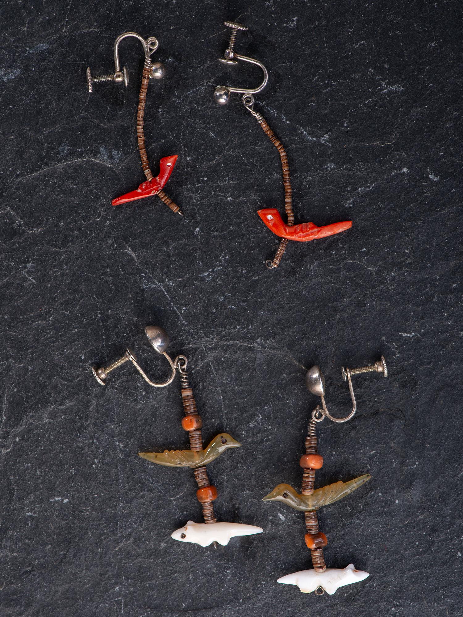 Pair of Zuni Fetish Necklaces and Earrings