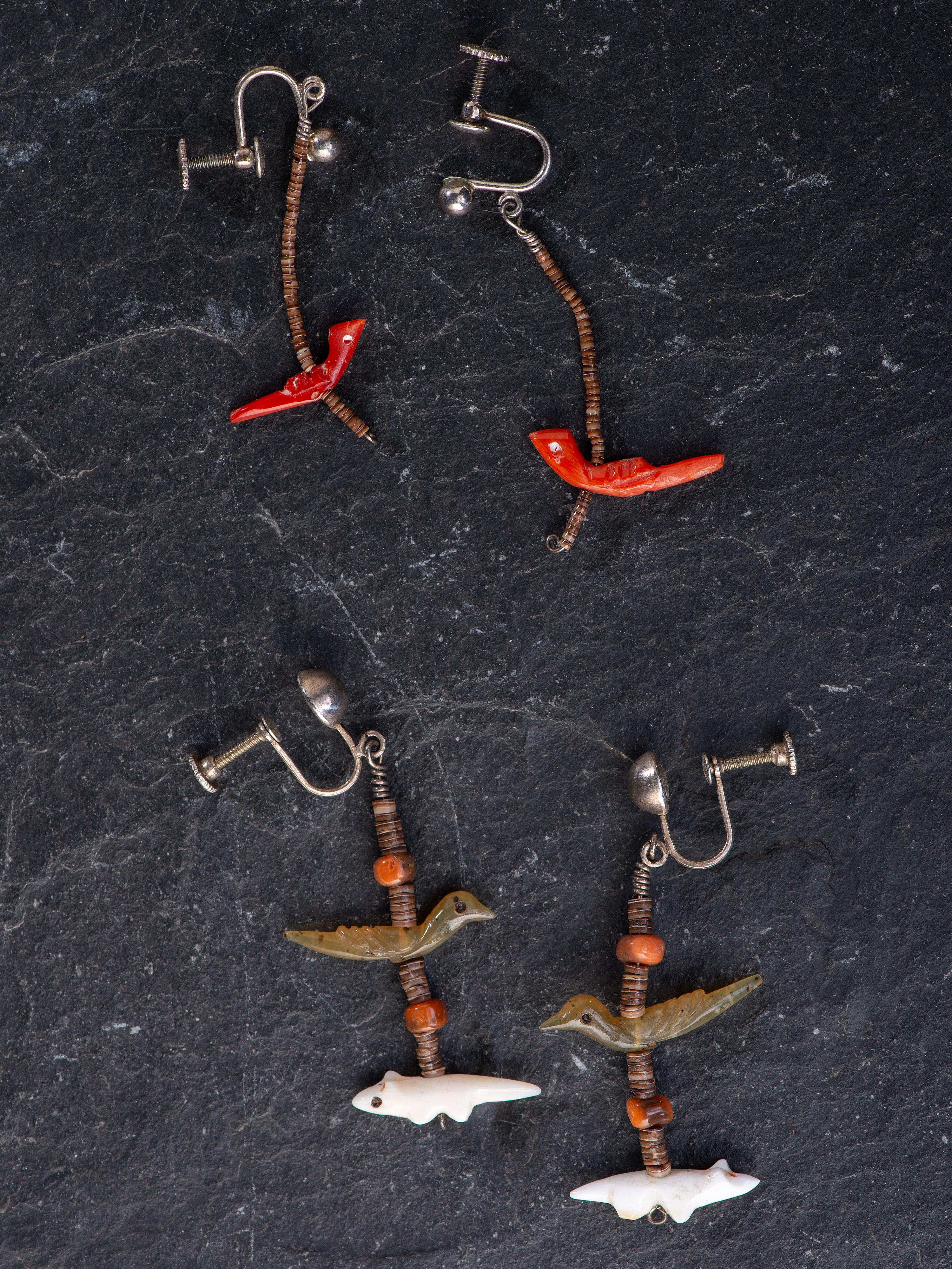 Pair of Zuni Fetish Necklaces and Earrings